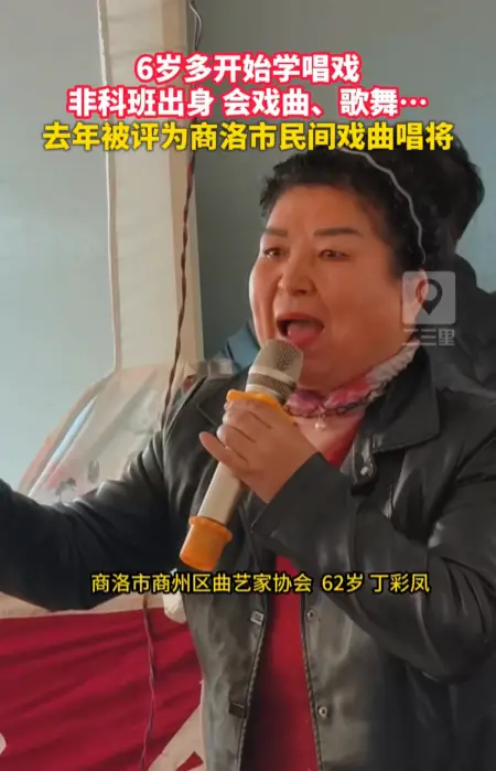 6岁多开始唱戏，非科班出身，会戏曲、歌舞，去年被评为商洛市民间戏曲唱将