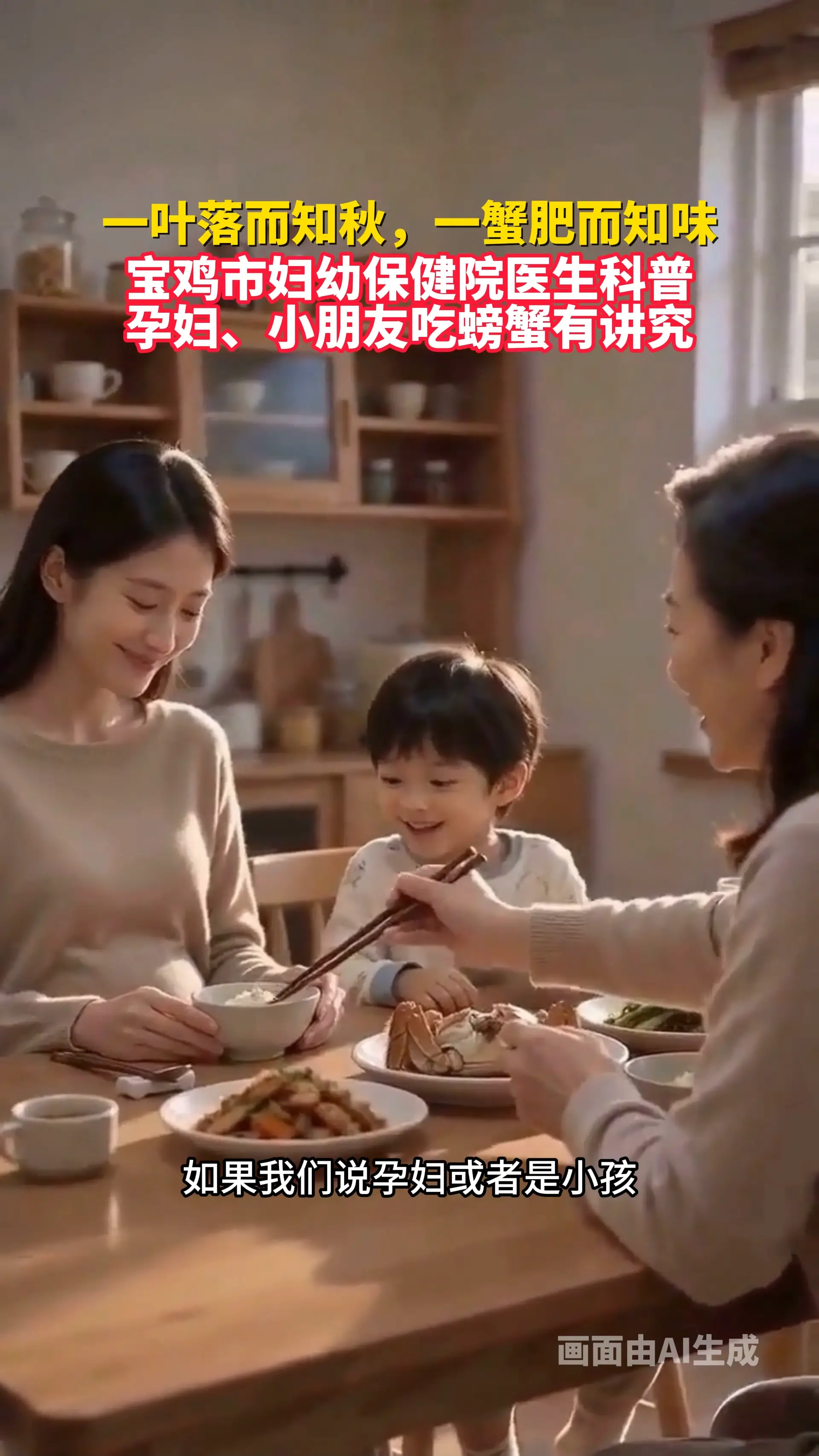 一叶落而知秋，一蟹肥而知味——宝鸡市妇幼保健院医生科普 孕妇、小朋友吃螃蟹有讲究