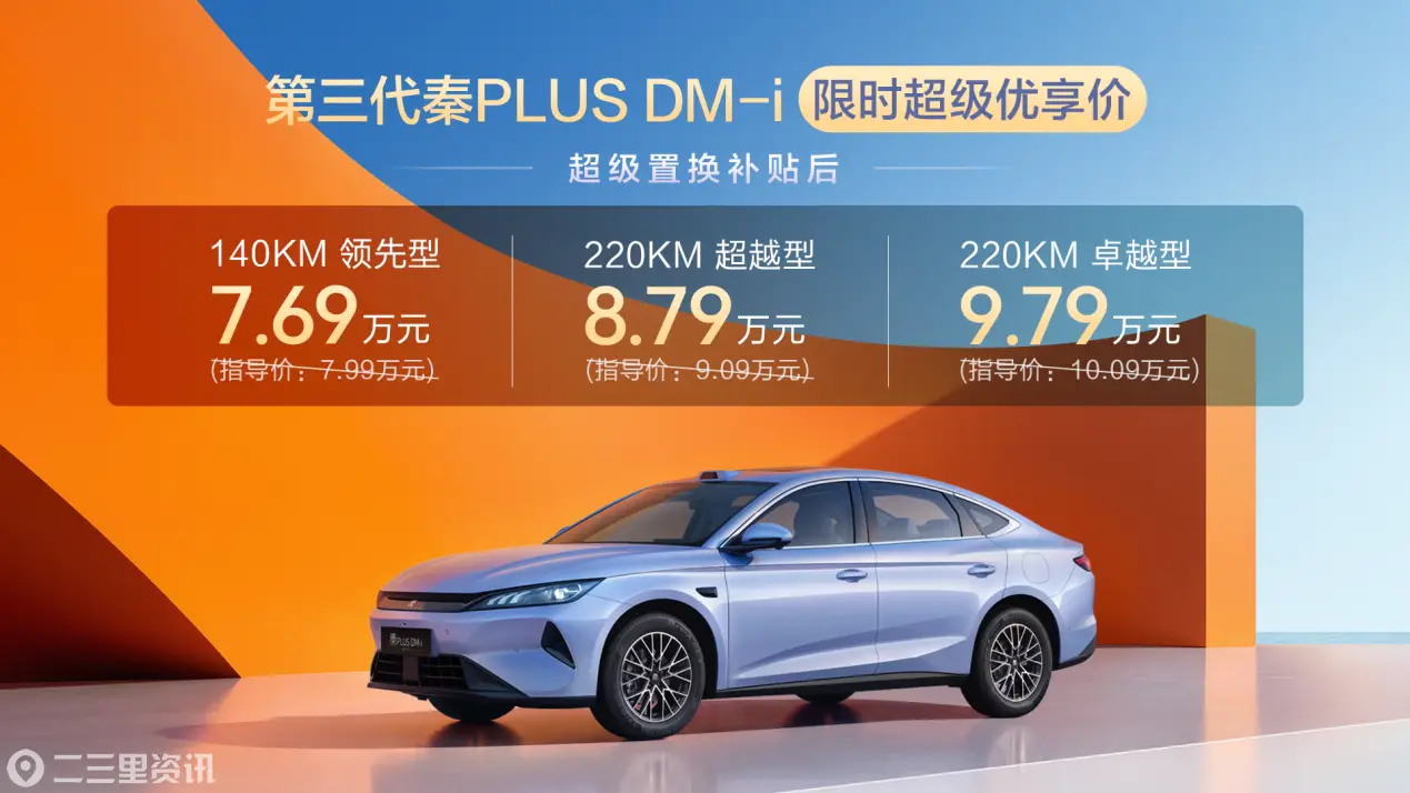 更大更美更强！第三代秦PLUS DM-i上市限时7.69万元起，重塑家轿新标杆