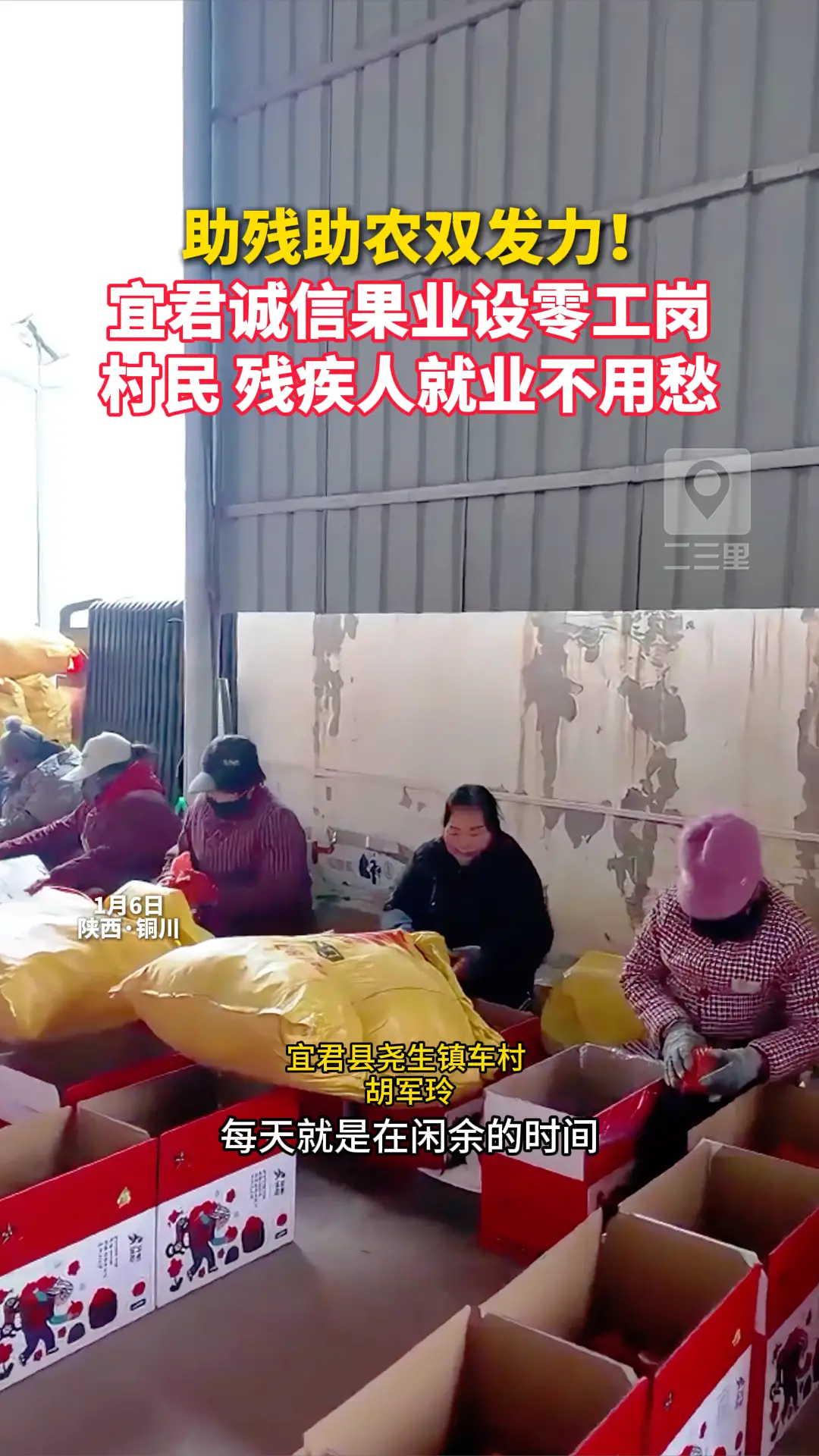 助残助农双发力！ 宜君诚信果业设零工岗 村民 残疾人就业不用愁