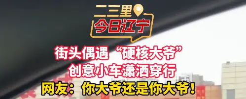 街头偶遇“硬核大爷” 创意小车潇洒穿行 网友：你大爷还是你大爷！#小车 