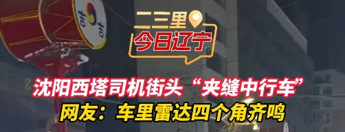 沈阳西塔司机街头“夹缝中行车” 网友：车里雷达四个角齐鸣#沈阳#西塔  