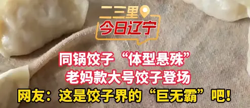同锅饺子“体型悬殊” 老妈款大号饺子登场 网友：这是饺子界的“巨无霸”吧！#饺子#美食   