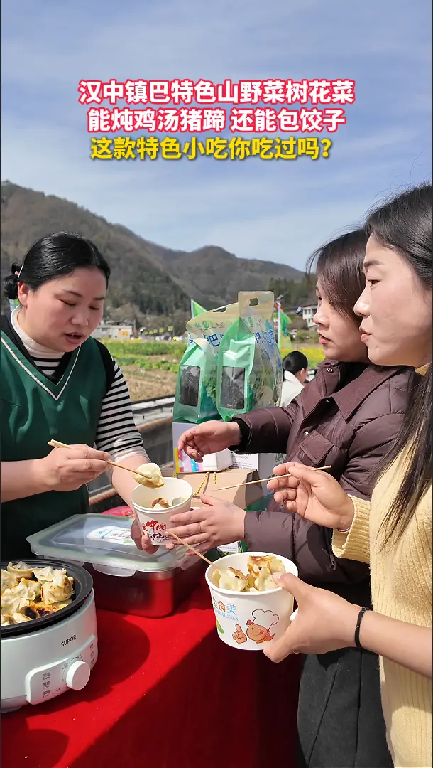 香迷糊啦！汉中特色山野菜“树花菜”饺子，你吃过吗？