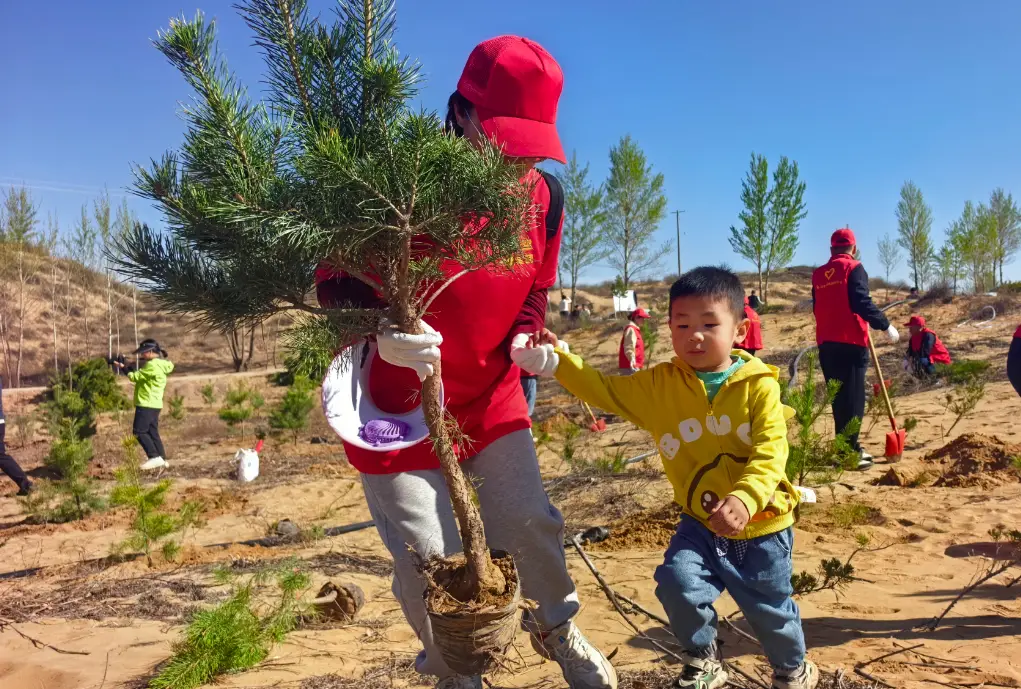 植树播绿正当时 陕建一建西北公司为榆阳增绿