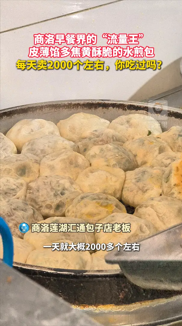 商洛早餐界的“流量王”，皮薄馅多焦黄酥脆的水煎包，每天卖2000个左右，你吃过吗？