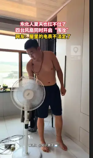 东北人夏天也扛不住了，四台风扇同时开启“围攻”