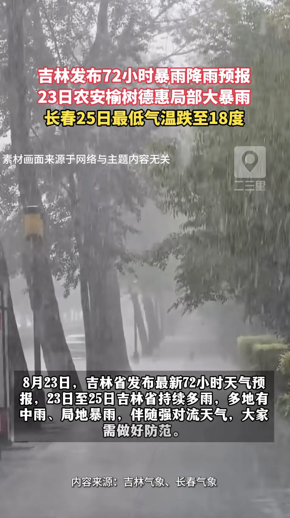 全省大范围降雨来袭！农安、德惠、榆树局部大暴雨，出行注意防范。