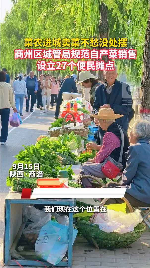 菜农进城卖菜不愁没处摆！商州区城管局规范自产菜销售，设立27个便民摊点