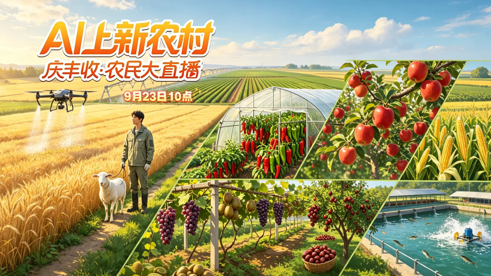“AI上新农村 —— 庆丰收・农民大直播”陕西9地联动直播