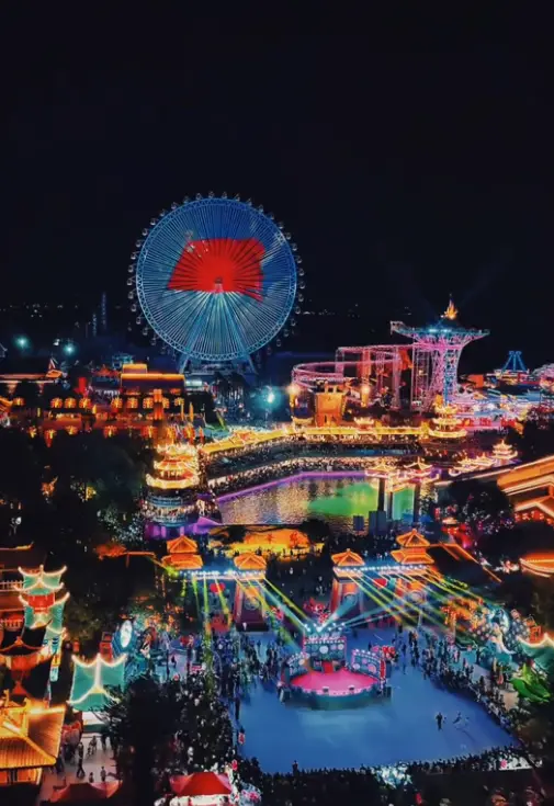 国庆游富平！华灯璀璨中华郡 夜游热度不减