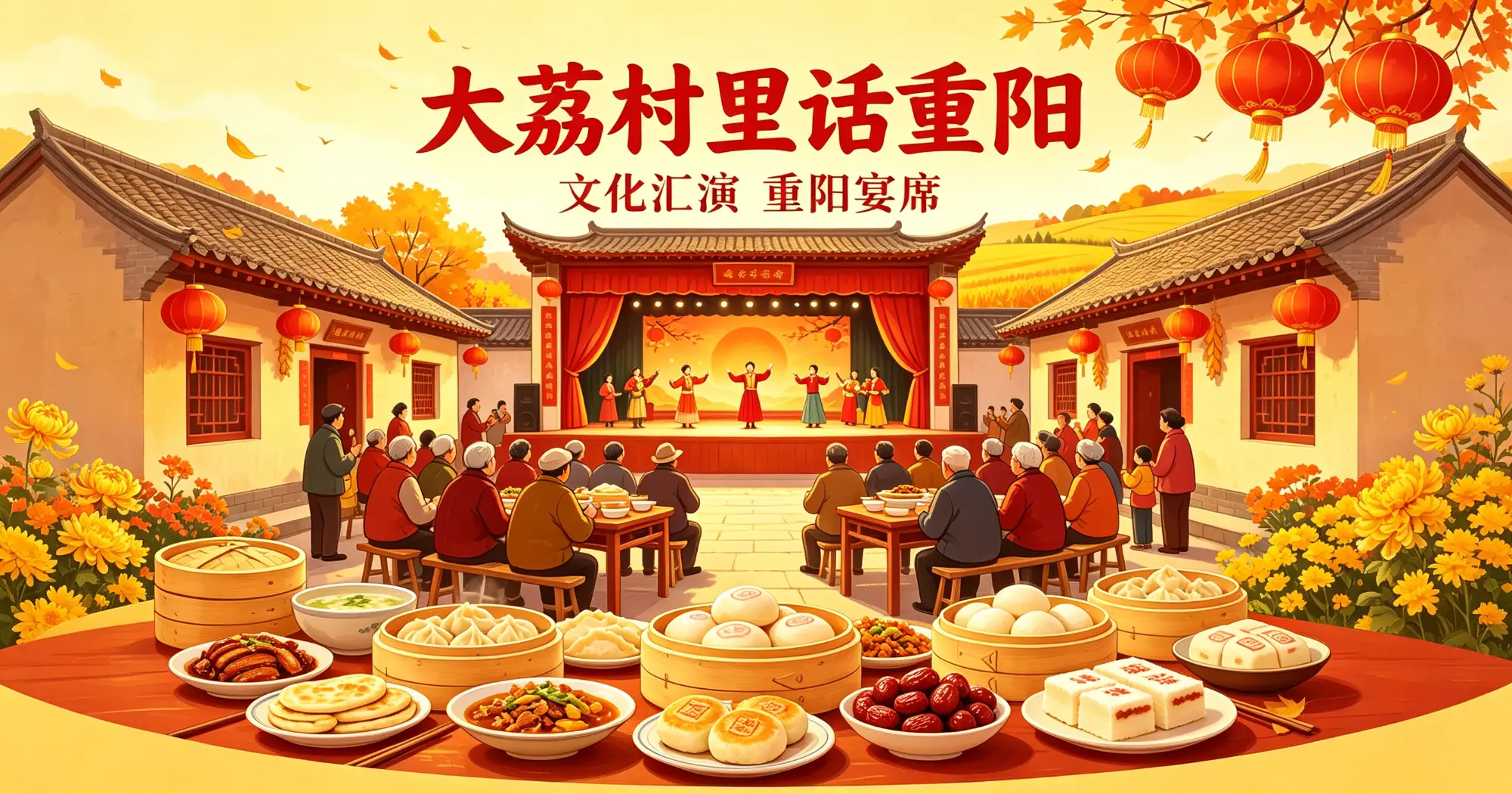 【直播】看表演，吃宴席！ 渭南大荔一村里老人这样过重阳